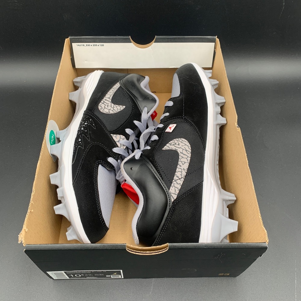 Nike Air Jordan Stadium 90 Baseball Cleats Black Grey Elephant HQ0210-060 10.5 - Picture 3 of 10